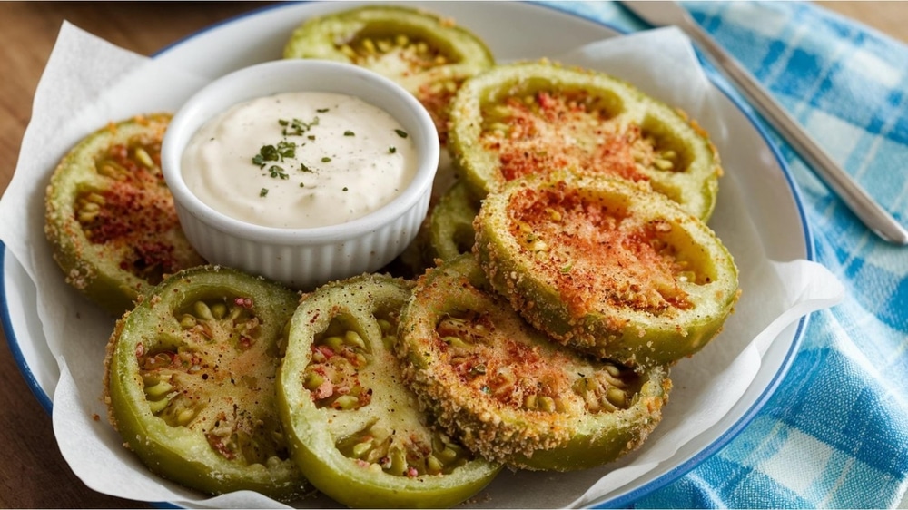 A view of fried green tomatoes