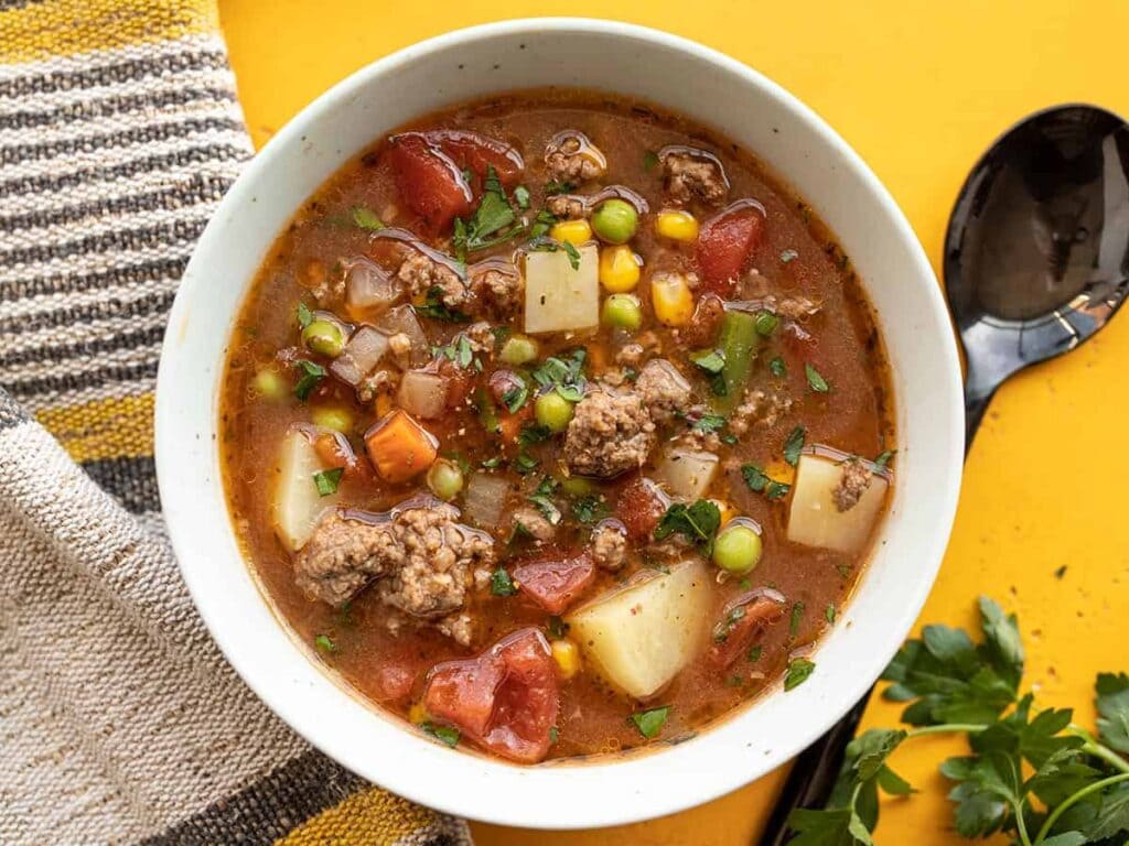 Ingredients of Vegetable Soup Beef Canning Recipe