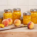 Late Summer Autumn Diy Home Organic Peach Canning Preserving On