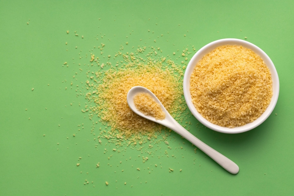 Panko Japanese Breadcrumbs In Spoon And Bowl