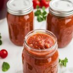 homemade spaghetti sauce filled in jars