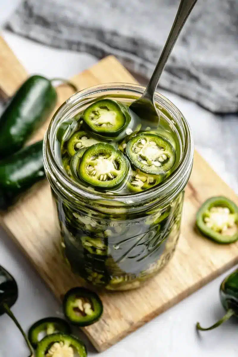 pickle jalapenos in a jar