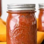 pizza sauce preserve in canning jar