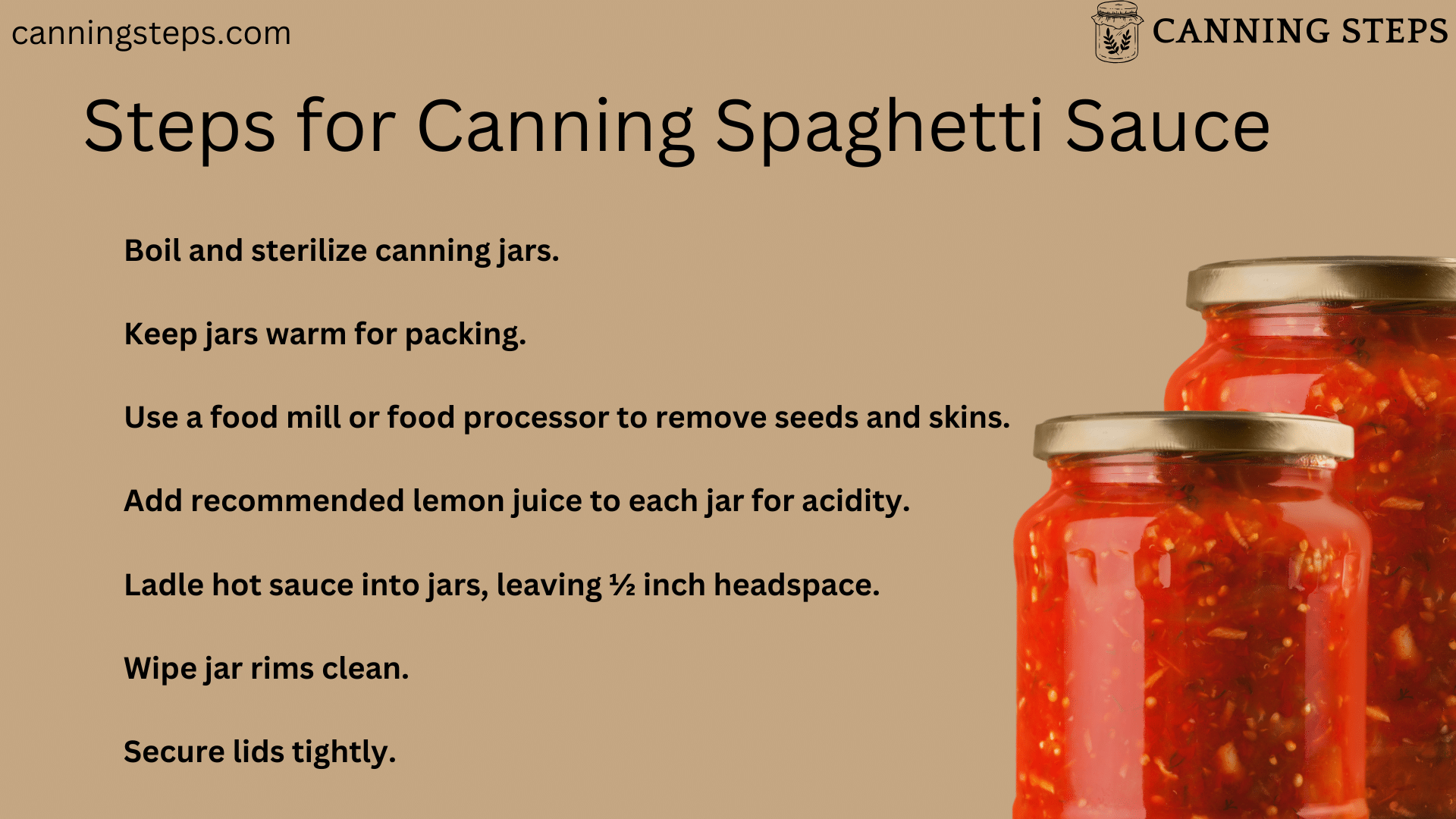 steps for caning spaghetti sauce