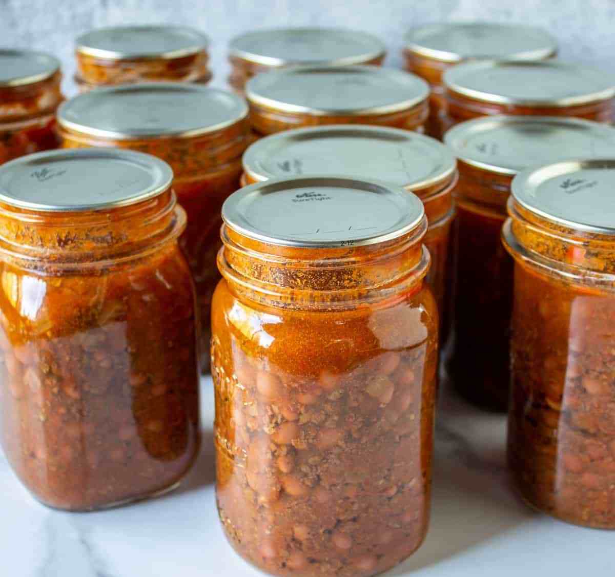 canned Chili jars