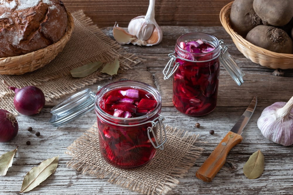 Preparation From Sliced Red Beets Purple Onion