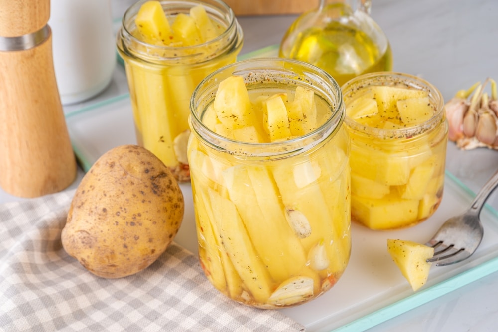 Mexican Pickled Potatoes Fermented Potato Salted Conserved Preserved Vegetables Canned