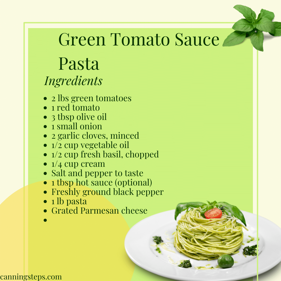 Green Tomato Sauce Pasta ingredients