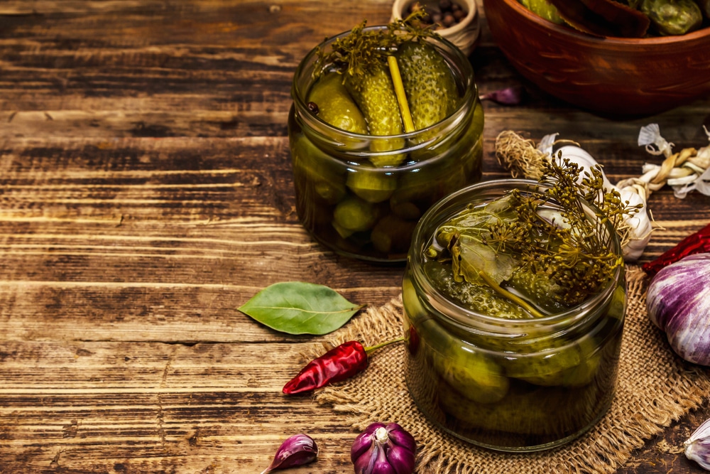 Marinated Pickled Cucumbers With Spices And Herbs Traditional Fermented Appetizer