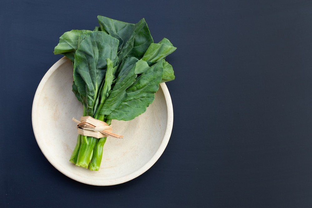 Collard Green On Dark Background